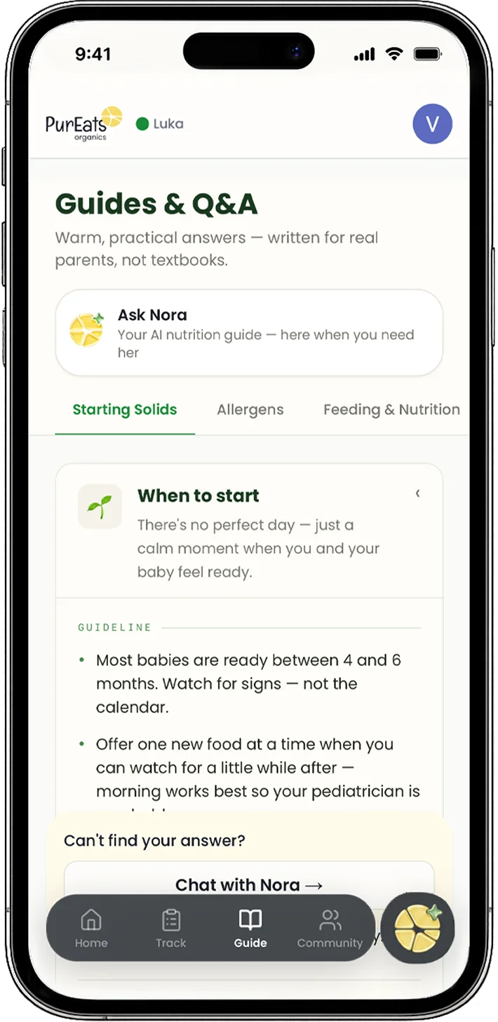 PureEats app on a smartphone