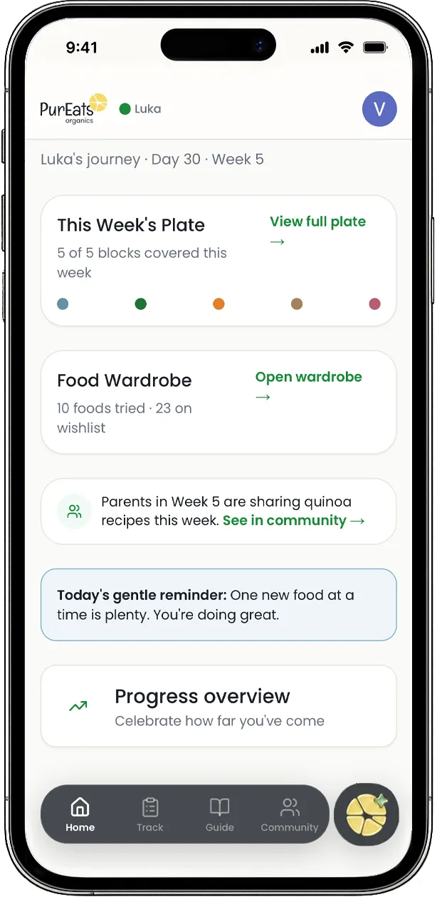 The PurEats app dashboard on a phone