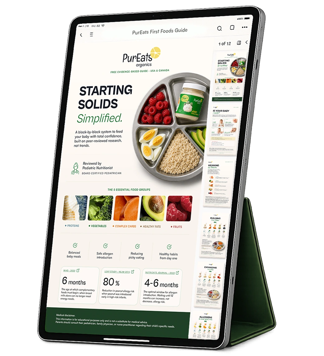 PurEats Starting Solids Simplified guide on tablet